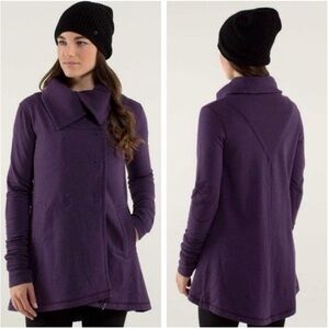 Lululemon 6 Sweater Long‎ Sleeve Gratitude Wrap Heathered Deep Zinfandel